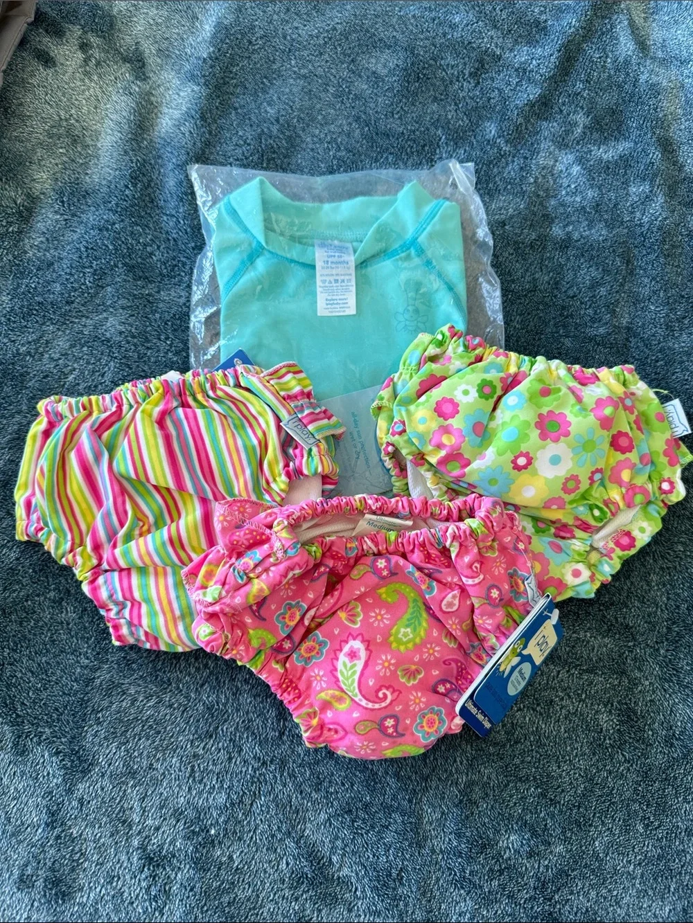 i play. Girls Swim Diaper Cover Bundle - Pink, Green, Turquoise Patterns